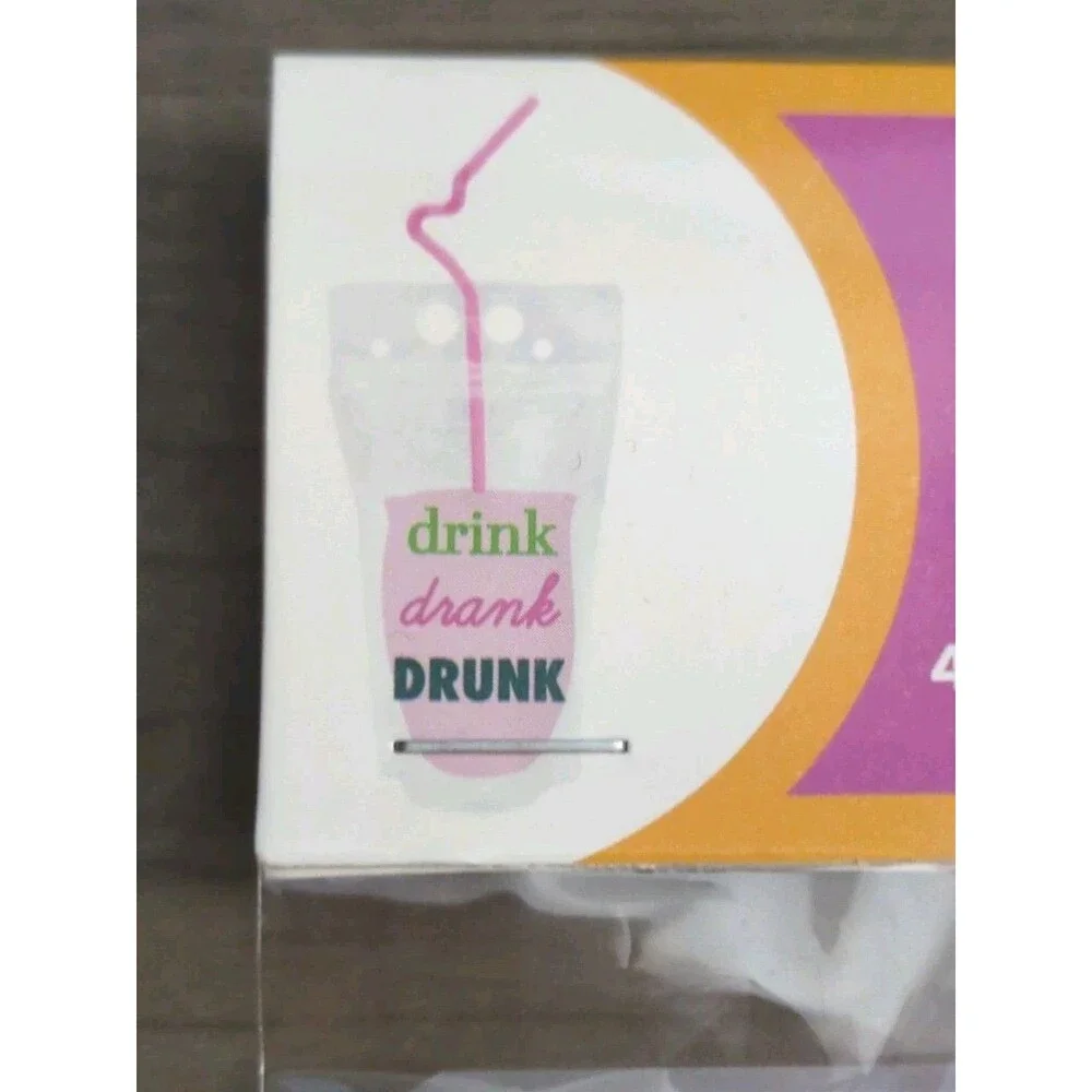 4 Pcs Drink Pouches For Adults Plastic Flask Reusable Disposable Bags w/ Straws